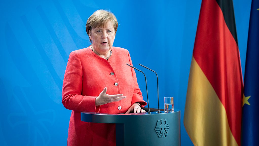 La chancelière fédérale Angela Merkel s’exprime lors d’une conférence de presse suite au Conseil européen