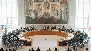 A meeting of the UN Security Council in April 2019
