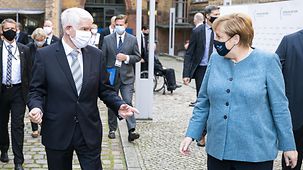 Chancellor Angela Merkel with Josef Schuster, President of the Central Council of Jews in Germany at the celebrations to mark the 70th anniversary of the Central Council