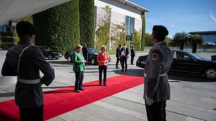 Chancellor Angela Merkel with Ursula von der Leyen, President of the European Commission