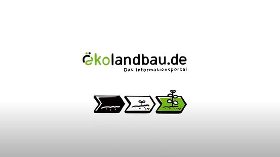 Das Foto zeigt den Schriftzug "ökolandbau.de" mit der Unterzeile "Das Informationsportal"