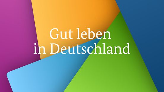Text auf farbigen Hintergrund: Gut leben in Deutschland