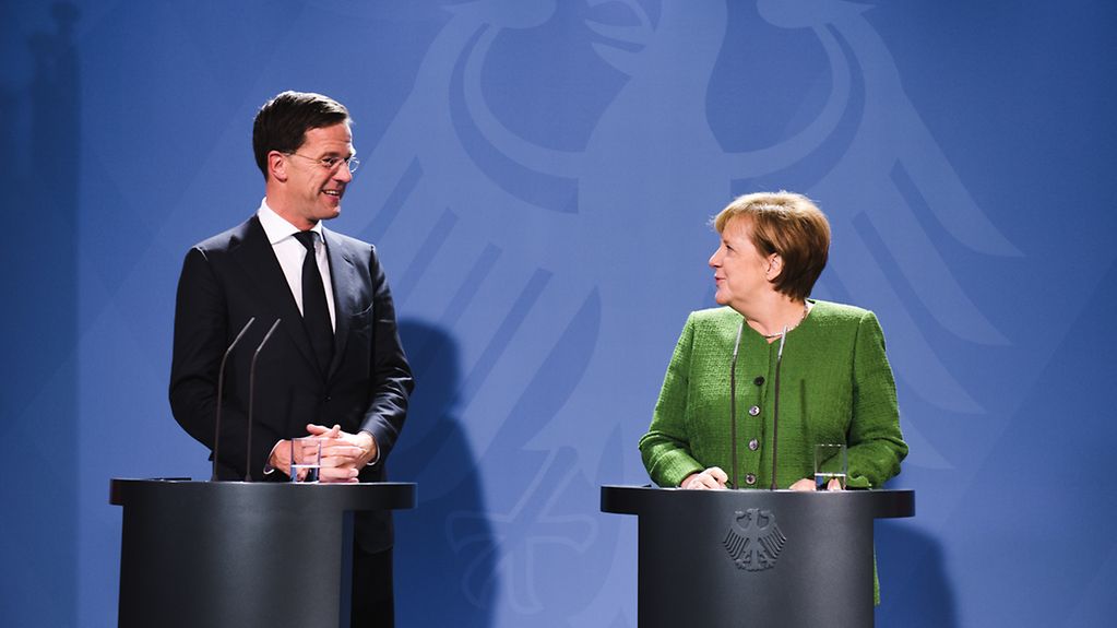 Der niederländische Ministerpräsident Mark Rutte und Bundeskanzlerin Angela Merkel.