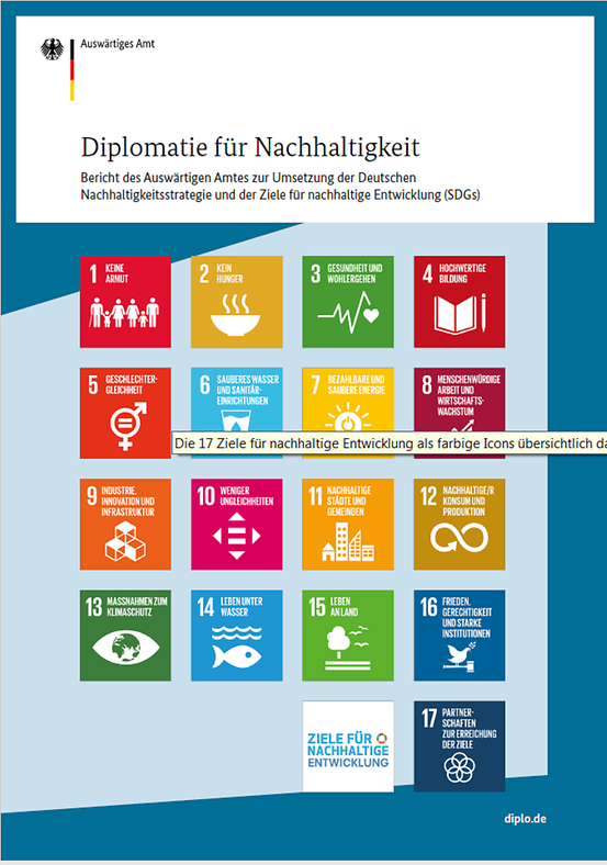 Titelbild der Publikation "Diplomatie für Nachhaltigkeit"