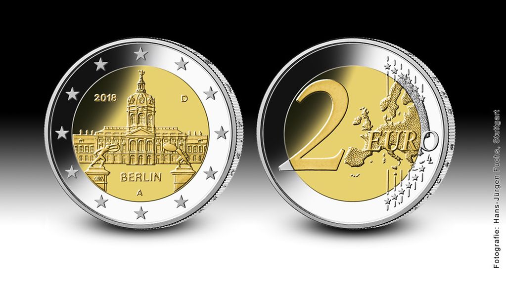 Die 2 Euro Gedenkmünze 2018 aus der Serie Bundesländer zeigt das Schloss Charlottenburg