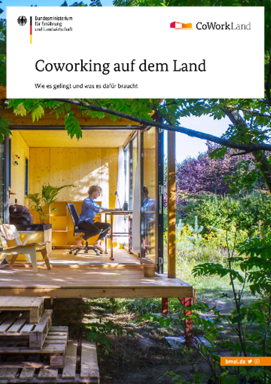 Titelbild der Publikation "Broschüre "Coworking auf dem Land – Wie es gelingt und was es dafür braucht""