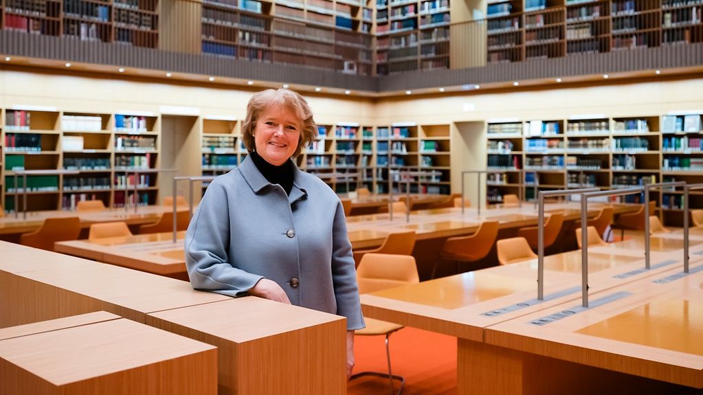 Kulturstaatsministerin Monika Grütters im Großen Lesesaal der Staatsbibliothek Unter den Linden