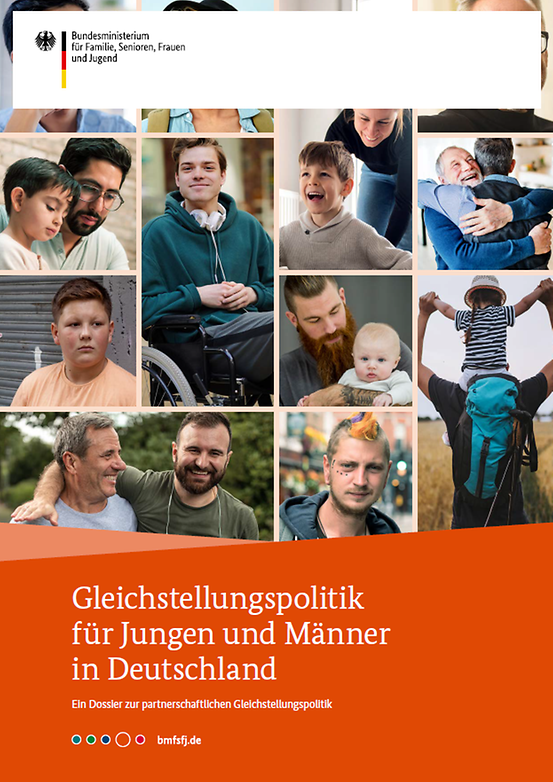 Titelbild der Publikation "Gleichstellungspolitik für Jungen und Männer in Deutschland - Ein Dossier zur partnerschaftlichen Gleichstellungspolitik"