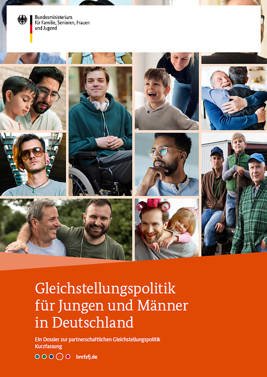 Titelbild der Publikation "Gleichstellungspolitik für Jungen und Männer in Deutschland - Kurzfassung - Ein Dossier zur partnerschaftlichen Gleichstellungspolitik"