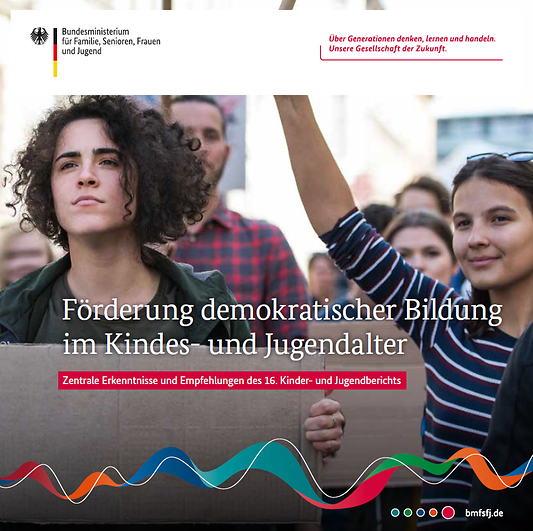 Titelbild der Publikation "Förderung demokratischer Bildung im Kindes- und Jugendalter - Zentrale Erkenntnisse und Empfehlungen des 16. Kinder- und Jugendberichts"
