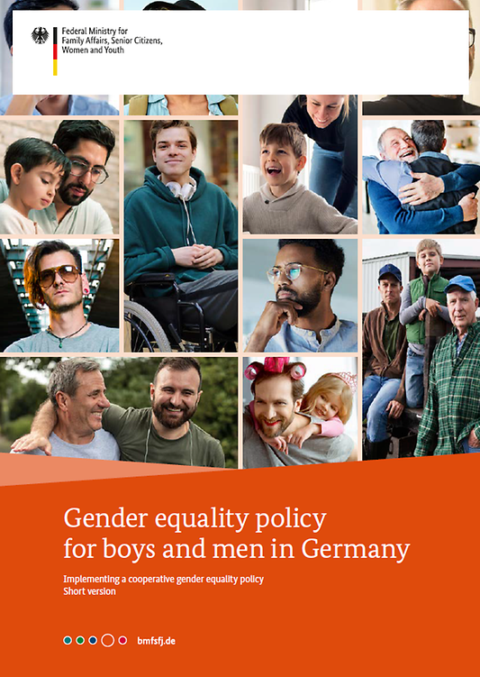 Titelbild der Publikation "Gender equality policy for boys and men in Germany - Short version - Implementing a cooperative gender equality policy"