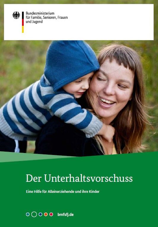 Titelbild der Publikation "Der Unterhaltsvorschuss - Eine Hilfe für Alleinerziehende und ihre Kinder"