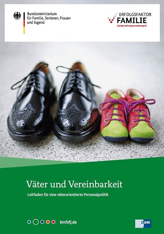 Titelbild der Publikation "Väter und Vereinbarkeit - Leitfaden für väterorientierte Personalpolitik"
