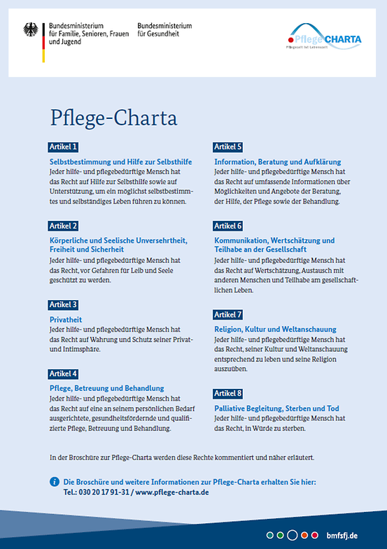 Titelbild der Publikation "Pflege-Charta"