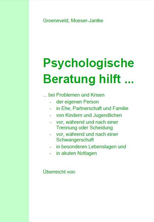 Titelbild der Publikation "Psychologische Beratung hilft..."