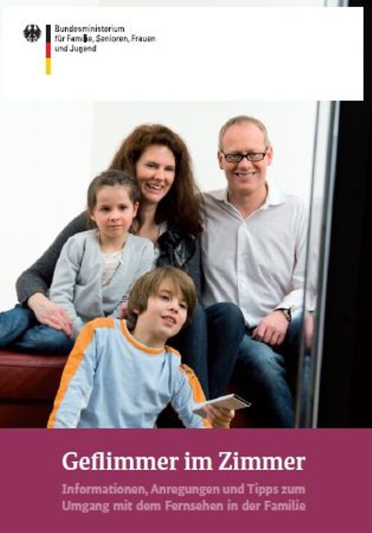 Titelbild der Publikation "Geflimmer im Zimmer - Informationen, Anregungen und Tipps zum Umgang mit dem Fernsehen in der Familie"