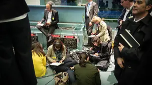 Journalisten bei der Arbeit.