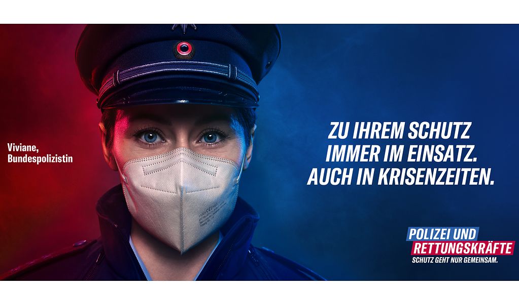 Bundespolizistin mit FFP2-Maske
