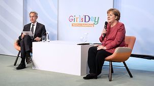 Chancellor Angela Merkel at the opening of Girls' Day 2021