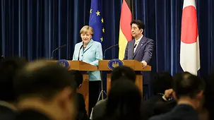Pressekonferenz der Kanzlerin Angela Merkel und Shinzo Abe.