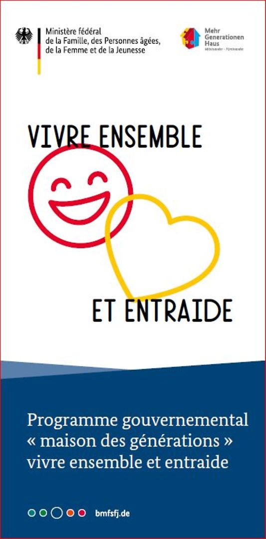 Titelbild der Publikation "Bundesprogramm Mehrgenerationenhaus - französisch"