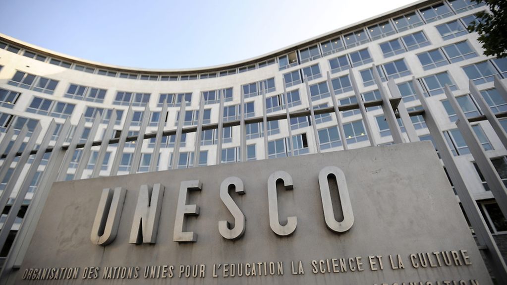View of the UNESCO headquarters in Paris, France. UNESCO Hauptquatier, Hauptsitz, Weltkulturerbe