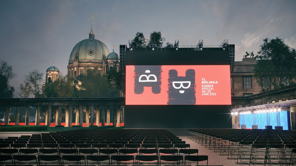 Simulation of the open-air cinema on the Museum Island