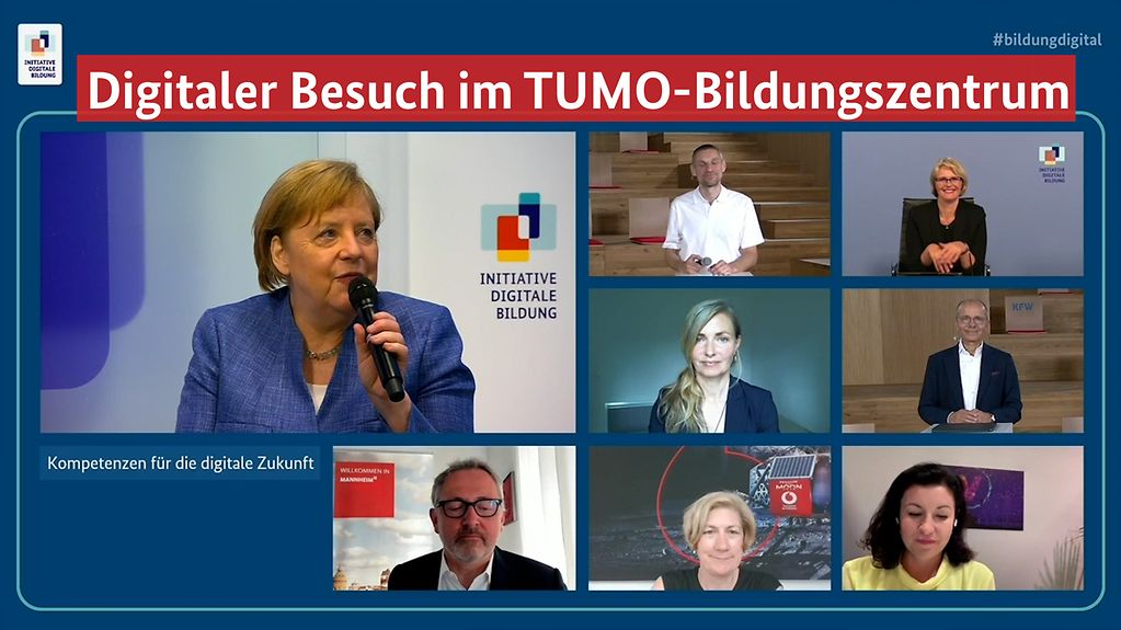 Kanzlerin Merkel zu Besuch im Bildungszentrum TUMO