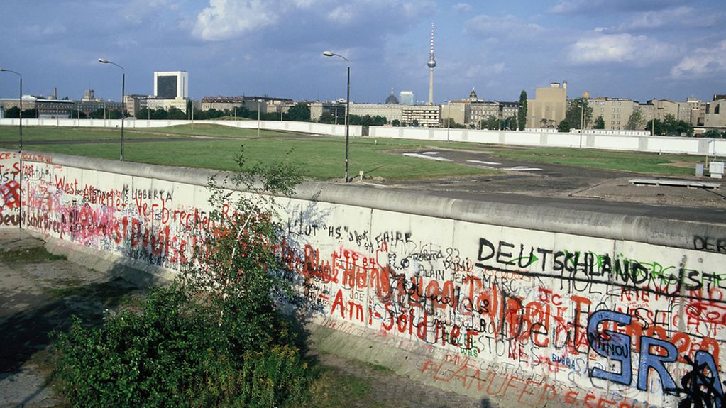 Mauer am Potsdamer Platz in Berlin-Tiergarten im Oktober 1984