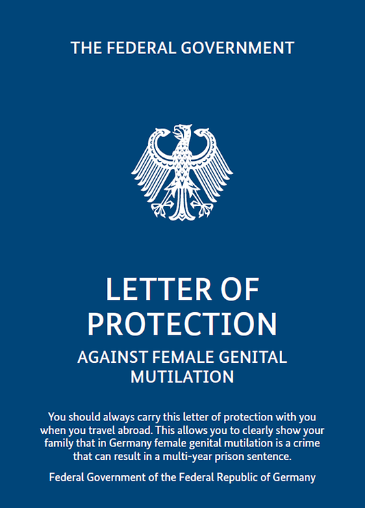 Titelbild der Publikation "Letter of protection against female genital mutilation"