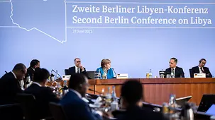 Federal Chancellor Angela Merkel during the Conference on Libya.