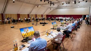 Abschlusssitzung der Zukunftskommission Landwirtschaft unter dem Vorsitzenden Peter Strohschneider in Rangsdorf am 28.06.2021.