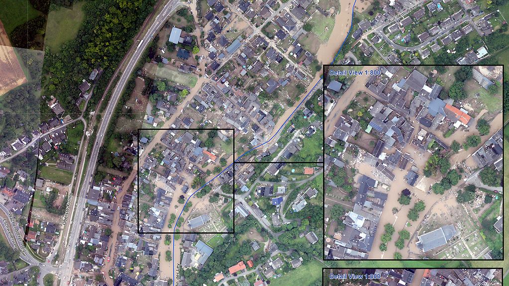 Luftbilder zur Hochwasserlage in Iversheim