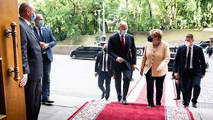 Federal Chancellor Angela Merkel with Denys Shmyhal, Prime Minister of Ukraine.