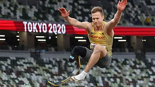 Marcus Rehm bei seinem Goldsprung.