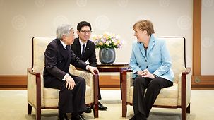 Chancellor Angela Merkel and Emperor Akihito