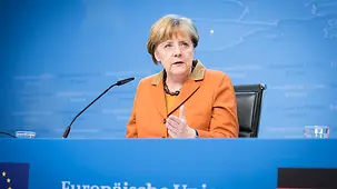 Bundeskanzlerin Angela Merkel bei der Pressekonferenz.