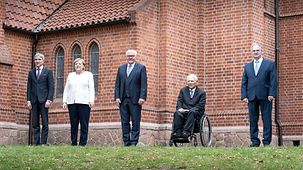 La chancelière fédérale Angela Merkel avec les chefs des autres organes constitutionnels :