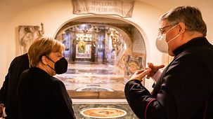 Federal Chancellor Angela Merkel during her visit to St Peter’s Basilica in Rome.