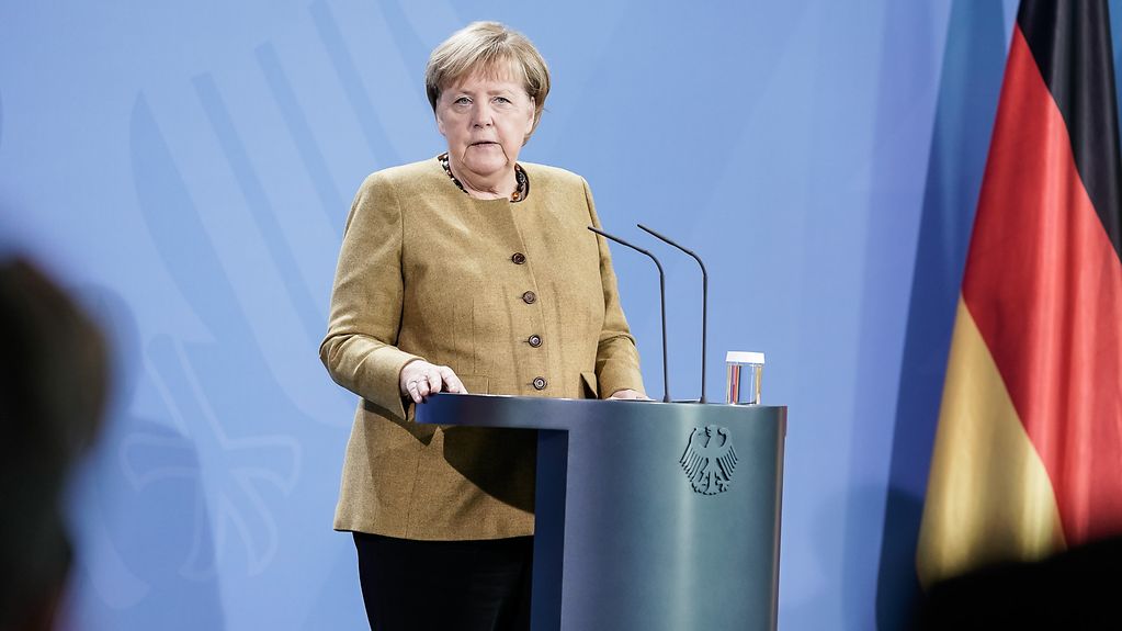Federal Chancellor Angela Merkel gives a press conference after the G20 special summit on Afghanistan
