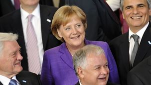 Bundeskanzlerin Merkel beim Familienfoto