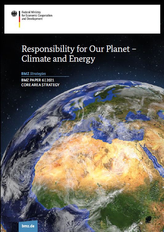 Titelbild der Publikation "BMZ Core area strategy: Responsibility for our planet – climate and energy"
