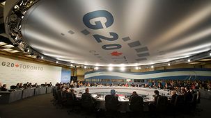 Übersicht Arbeitssitzung beim G20-Gipfel in Toronto.