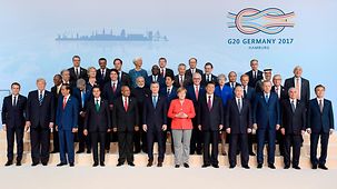 Familienfoto der G20 in Hamburg.