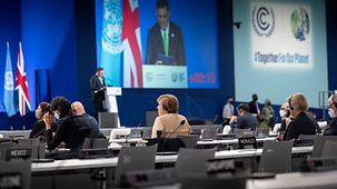 Bundeskanzlerin Angela Merkel bei der 26. UN-Klimakonferenz.