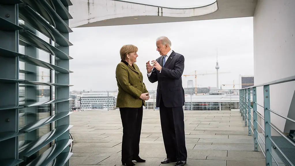 Angela Merkel und Joseph Biden im Gespräch