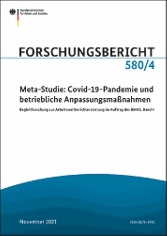 Titelbild der Publikation "Meta-Studie: Covid-19-Pandemie und betriebliche Anpassungsmaßnahmen"