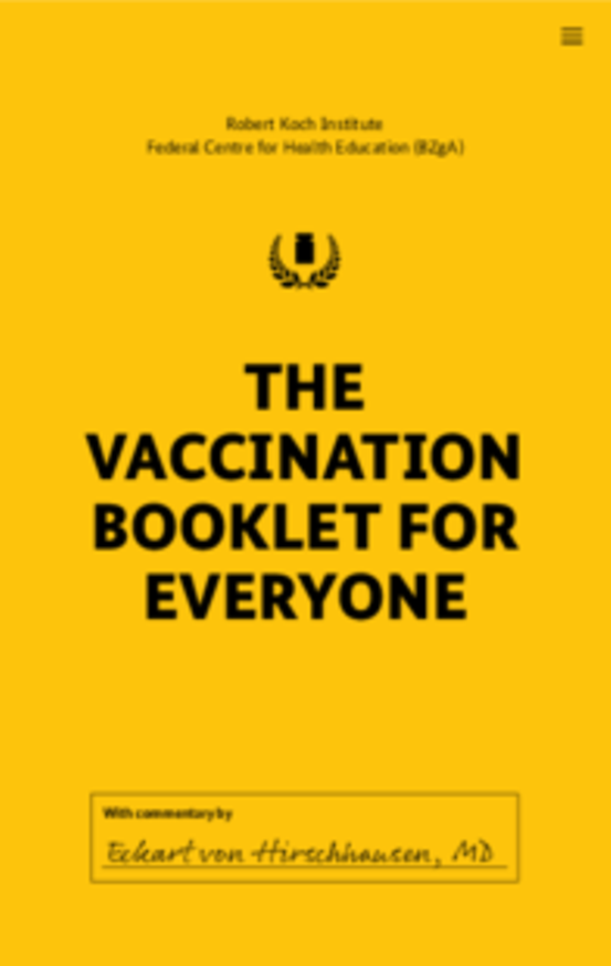 Titelbild der Publikation "Das Impfbuch für alle (Englisch)"