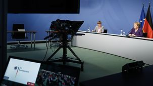 Federal Chancellor Angela Merkel attending the Annual General Meeting of the Association of German Cities via video link