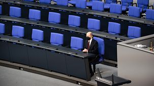 Bundeskanzler Olaf Scholz im Bundestag.